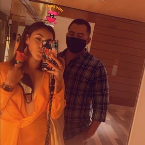 stunning orange mini dress